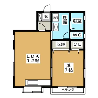 グリーンハイツ257E棟【2階】の間取り