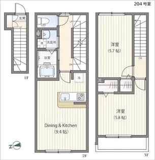 ミハス三鷹の森【2階】の間取り