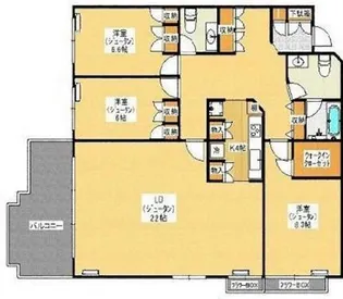 テラス広尾【1階】の間取り