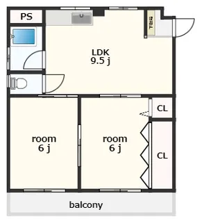 スカイハイツII【2階】の間取り