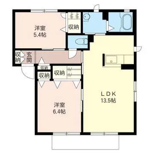プレジール古川渡【1階】の間取り