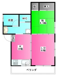 高砂マンション【2階】の間取り