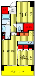 エステムコート川口並木サウスガーデン【14階】の間取り