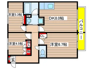 ア-バンハイツ八事八幡山【2階】の間取り