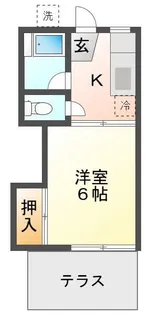 むさしのコーポ【1階】の間取り