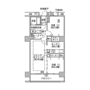 東雲キャナルコートCODAN18号棟【10階】の間取り