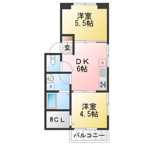 ハイツ小峰【1階】の間取り