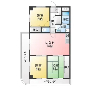 ユニーブル原央【13階】の間取り