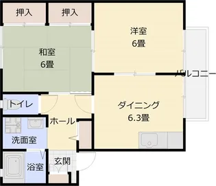 ビヨーネ柏原【1階】の間取り