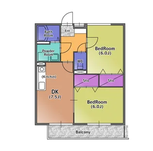 ムゲンハイツ若草 A棟102【1階】の間取り