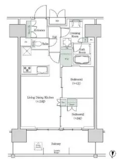 ブルックサイドレジデンス木場【12階】の間取り