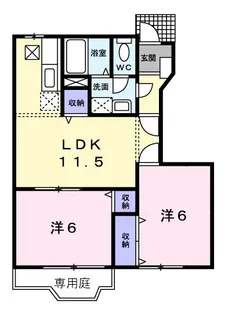 サニーハイツ【1階】の間取り