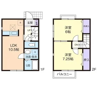 ユニゾン横倉 Aの間取り