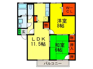 フォレスタかやふり【1階】の間取り