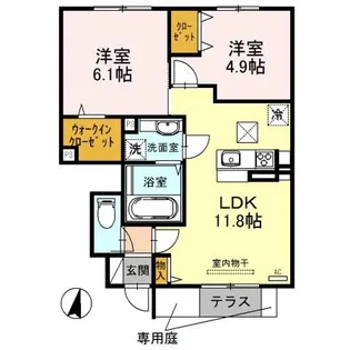 ポワログランメール【1階】の間取り