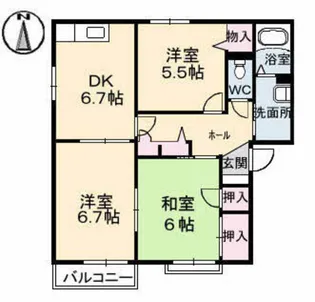 フォーレス阿品【2階】の間取り
