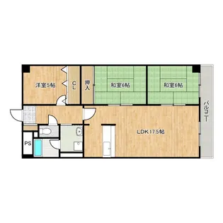 オリーブ高松南【3階】の間取り