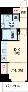 コスモグラシア新宿西早稲田【4階】の間取り