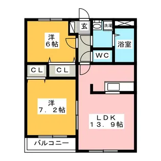 ヒーローマンション大岡【4階】の間取り