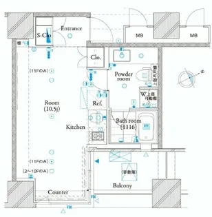 ザ・タワー芝浦【7階】の間取り