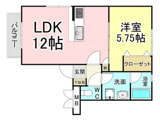アールエムハイツI【1階】の間取り