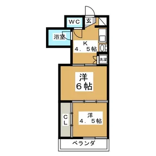 シャングリラ小田原【2階】の間取り