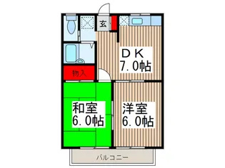 コーポフラワーB棟【2階】の間取り