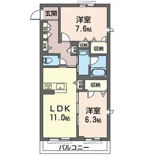 ヴィラ淡島III【SHM】【3階】の間取り