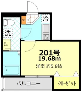 ベルエクラ蒲田II【2階】の間取り