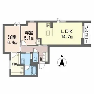 シャーメゾン カルム【2階】の間取り