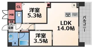 グランマーレ小路駅前【6階】の間取り