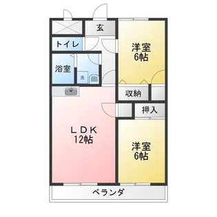 レ・セゾンKUSAMA【6階】の間取り
