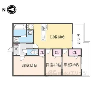 Plume葛野三条【1階】の間取り