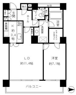 リバーポイントタワー【14階】の間取り