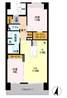 ロイヤルパークス若葉台【4階】の間取り