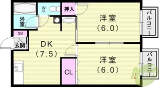 ビューティーハイツ【1階】の間取り