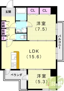 グリーンコートARAMAKI【6階】の間取り