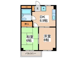 キョ-ワパレス中神【3階】の間取り