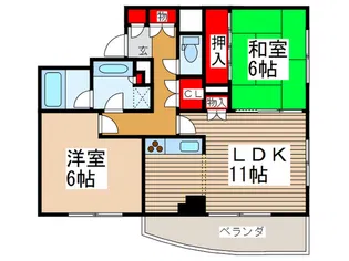 パ-クサイドハウス【6階】の間取り