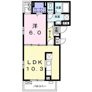リジエール幸田【2階】の間取り