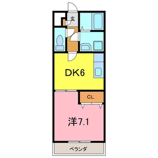 アンプルール リーブル Wing【1階】の間取り