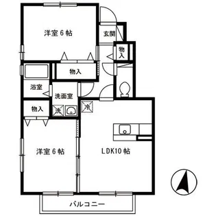 パルク オベルジーヌ B【1階】の間取り
