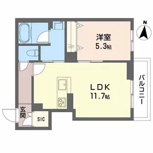 シャーメゾン南白土【1階】の間取り
