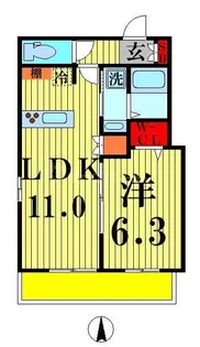 Sacas浅草竜泉【3階】の間取り