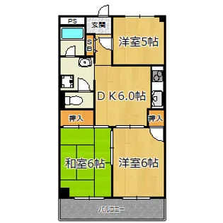 浅井マンション【1階】の間取り