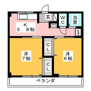 2Kの間取り画像