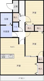 愛知県西尾市大和田町上新田【マンション】の間取り