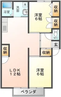 カーサ萩生【1階】の間取り