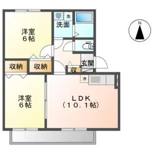 マリベール八幡【1階】の間取り