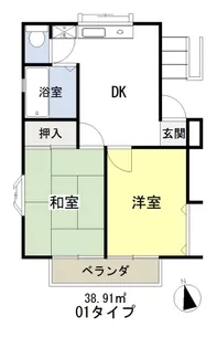 リバーハイツ【2階】の間取り